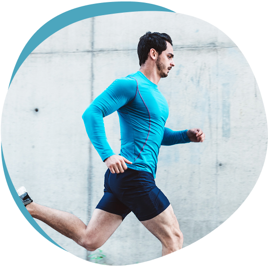 Person running outdoors, representing active joint health